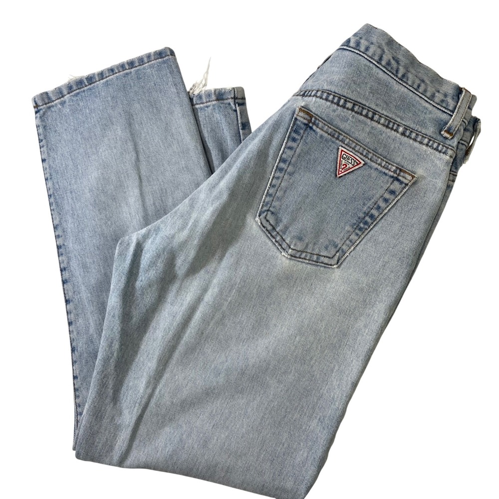 Vintage Guess Jeans Womens 30 Light Wash High Waist Y2K 90s Retro Grunge USA